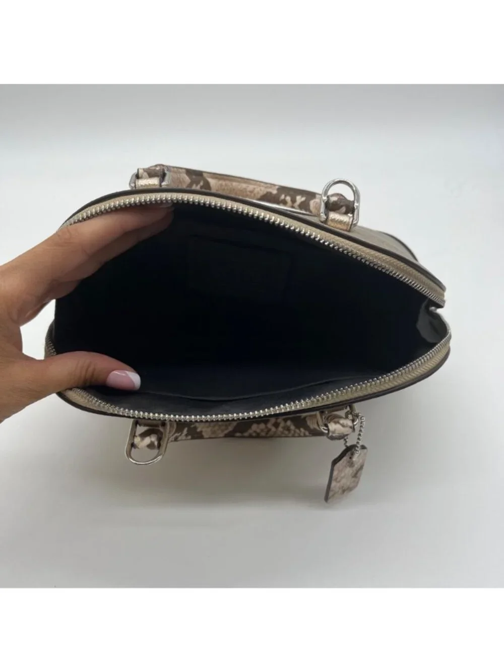 Coach Metallic Gold Leather Exotic Trim Sierra Satchel-F38057